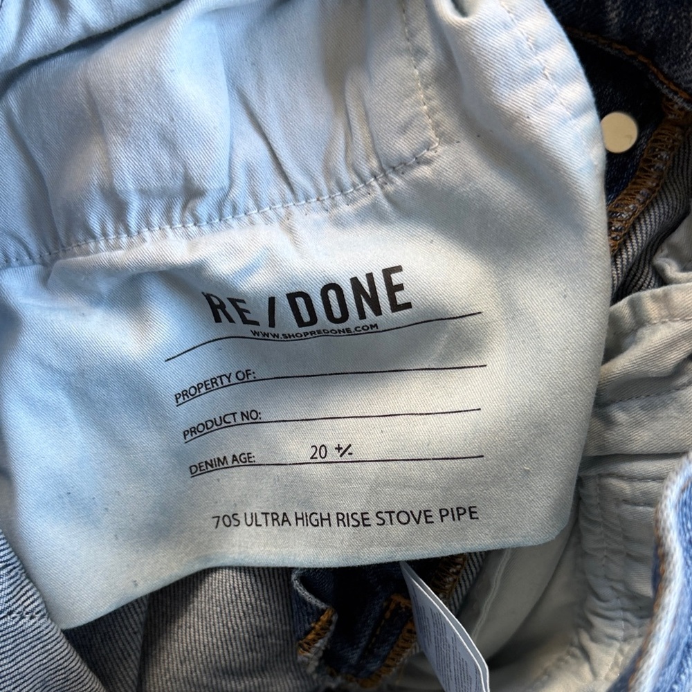 Re/Done Light Blue High-Rise Denim Jeans - Picture 5 of 5